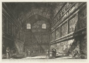 Interieur van Chiesa di Sant’Urbano te Rome door Giovanni Battista Piranesi
