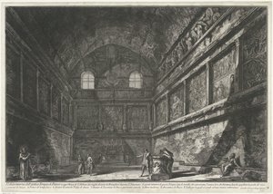 Interieur van Chiesa di Sant’Urbano te Rome door Giovanni Battista Piranesi