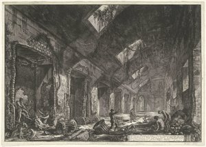 Interieur van de Heliocaminus Baden in de Villa Adriana te Tivoli door Giovanni Battista Piranesi