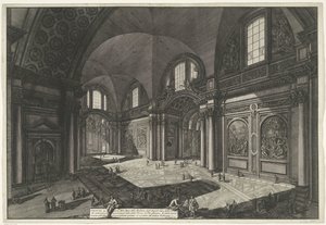Interieur van de Santa Maria degli Angeli e dei Martiri te Rome door Giovanni Battista Piranesi