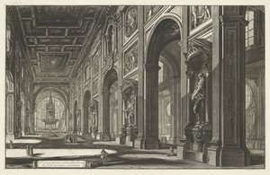Interieur van de Sint-Jan van Lateranen te Rome door Giovanni Battista Piranesi