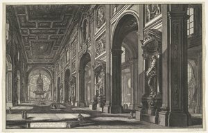 Interieur van de Sint-Jan van Lateranen te Rome door Giovanni Battista Piranesi