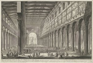 Interieur van de Sint-Paulus buiten de Muren te Rome (Gezichten op Rome)