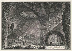 Interieur van de Tempel van Hercules Victor te Tivoli door Giovanni Battista Piranesi