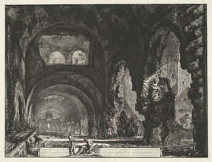Interieur van de Tempel van Hercules Victor te Tivoli