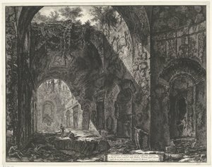 Interieur van de Tempel van de god Canopus in de Villa Adriana te Tivoli (Gezichten op Rome) door Giovanni Battista Piranesi