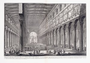 Interieur van de basiliek van Sint-Paulus buiten de muren