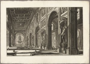 Interieur van de basiliek van St. Jan van Lateranen, uit Zichten van Rome door Giovanni Battista Piranesi