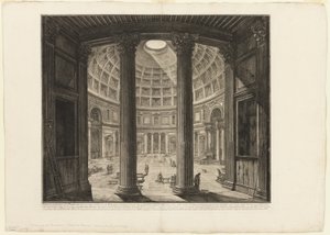 Interieur van het Pantheon, uit Zichten van Rome door Giovanni Battista Piranesi
