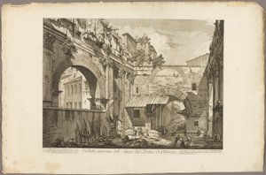 Interne weergave van het Atrium van de Portico van Octavia, uit Zichten van Rome door Giovanni Battista Piranesi