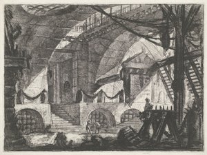 Kerker met zaagbok door Giovanni Battista Piranesi
