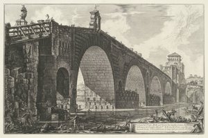 Milvische brug te Rome door Giovanni Battista Piranesi