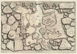 Pianta de Roma disegnata colla situazione di tutti i monumenti antichi door Giovanni Battista Piranesi
