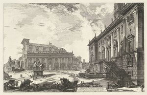 Piazza del Campidoglio te Rome door Giovanni Battista Piranesi