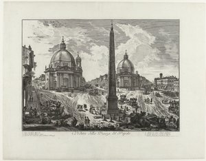 Piazza del Popolo te Rome door Giovanni Battista Piranesi