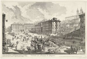 Piazza di Spagna te Rome door Giovanni Battista Piranesi