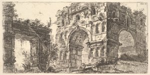 Plaat 11: Tempel van Janus Tempio di Giano uit de serie Antichita Romana door Giovanni Battista Piranesi