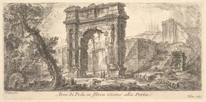 Plaat 24: Boog van Pola in Istrië bij de poort Arco di Pola in Istrië vicino alla Por..., ca. 1750