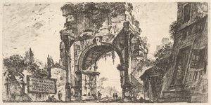 Boog van Drusus bij de Porta S. Sebastiano in Rome, ca. 1748 door Giovanni Battista Piranesi