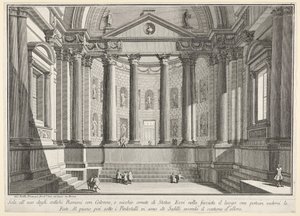 Plaat 9: Zuilengang volgens de gewoonte van de oude Romeinen, en nissen versierd..., 1743 door Giovanni Battista Piranesi
