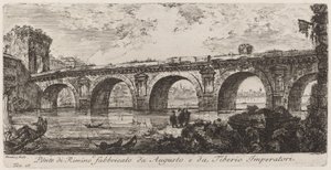 Brug van Rimini gebouwd door Augustus en keizer Tiberius door Giovanni Battista Piranesi