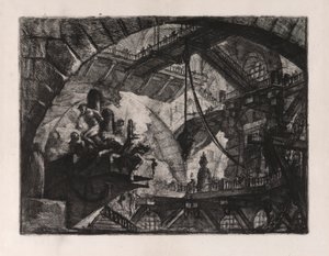 Gevangenen op een uitstekende platform, plaat 10 uit Carceri d door Giovanni Battista Piranesi