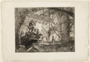 Gevangenen op een Uitstekend Platform, plaat 10 uit Denkbeeldige Gevangenissen door Giovanni Battista Piranesi