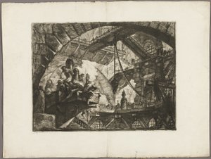 Gevangenen op een uitstekende platform, plaat 10 uit Imaginaire gevangenissen door Giovanni Battista Piranesi