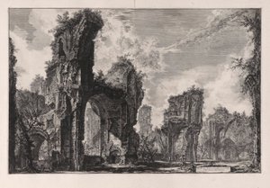 Rovine del Sisto, o sia della gran sala delle Terme Antoniniane, uit Vedute di Roma door Giovanni Battista Piranesi