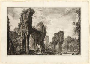 Ruïnes van de Xystus, de centrale hal van de Antonijnse Baden, uit Zichten op Rome door Giovanni Battista Piranesi