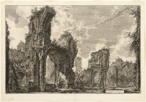 Ruïnes van de Xystus [een lange open portiek gebruikt voor atletische oefeningen], de centrale hal van de Antonijnse Baden [De Baden van Caracalla], uit Zichten van Rome door Giovanni Battista Piranesi