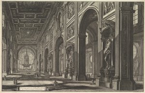 S. Giovanni in Laterano. Interieur door Giovanni Battista Piranesi