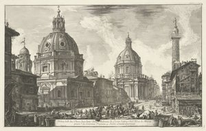 Santa Maria di Loreto en de Santissimo Nome di Maria te Rome door Giovanni Battista Piranesi