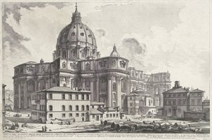 Sint-Pietersbasiliek vanaf Piazza della Sagrestia door Giovanni Battista Piranesi