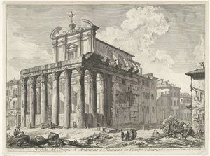 Tempel van Antoninus en Faustina te Rome door Giovanni Battista Piranesi
