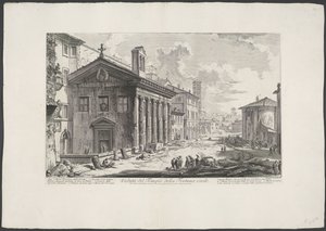 Tempel van Portunus te Rome door Giovanni Battista Piranesi