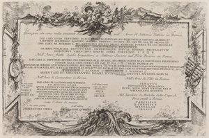 Tekstplaat door Giovanni Battista Piranesi