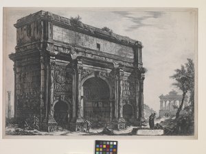 De boog van Septimus Severus door Giovanni Battista Piranesi