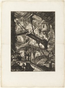 De Ophaalbrug, plaat 7 uit Imaginaire Gevangenissen door Giovanni Battista Piranesi