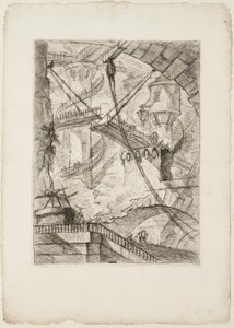 De ophaalbrug, plaat 7 uit Imaginary Prisons door Giovanni Battista Piranesi
