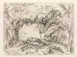 De monumentale tablet, uit Grotteschi (Grotesken) door Giovanni Battista Piranesi