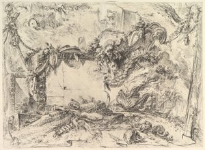 De monumentale tablet, uit Grotteschi Grotesques, ca. 1748 door Giovanni Battista Piranesi