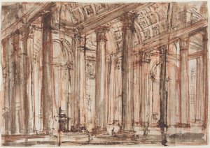 Het portiek van het Pantheon door Giovanni Battista Piranesi