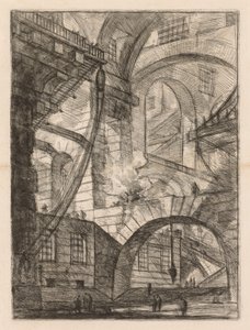 De Gevangenissen: Een Perspectief van Bogen met een Rokend Vuur door Giovanni Battista Piranesi