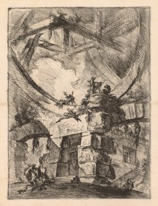 De Gevangenissen: Een Gevangenisdeur, 1745-1750 door Giovanni Battista Piranesi