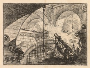 De gevangenissen: Een serie galerijen met kraanachtige balkconstructie door Giovanni Battista Piranesi