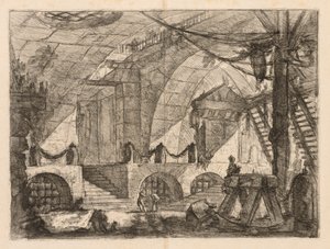 De Gevangenissen: Een Gebogen Kamer met Palen en Kettingen door Giovanni Battista Piranesi