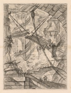 De Gevangenissen: Een Enorme Interieur met een Ophaalbrug, 1745-1750 door Giovanni Battista Piranesi