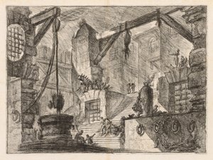 De Gevangenissen: Kolonnade Interieur met een Brede Trap door Giovanni Battista Piranesi