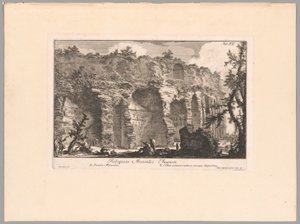 De overblijfselen van het Mausoleum van Augustus, plaat XXI uit De Campus Martius van het oude Rome door Giovanni Battista Piranesi